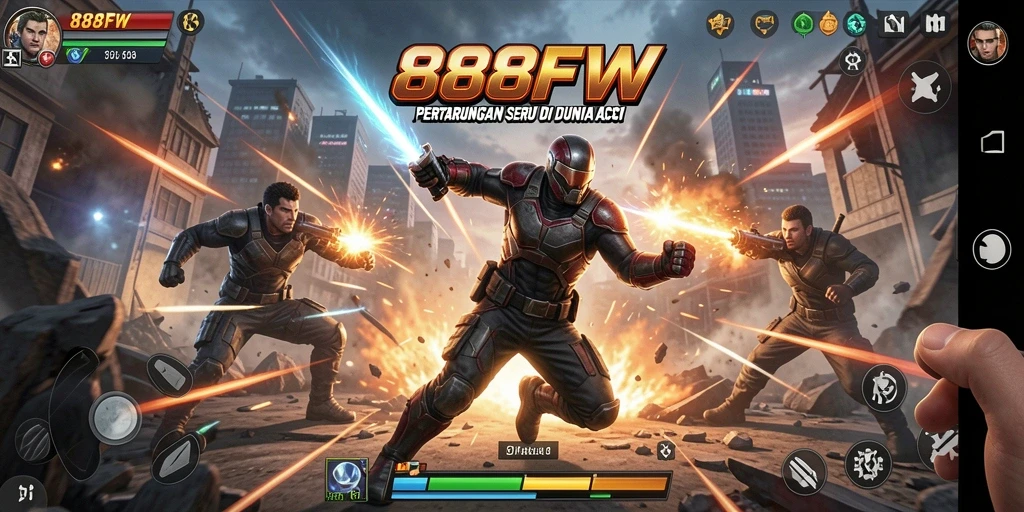 Tampilan seru gameplay 888FW dengan pertempuran intens.