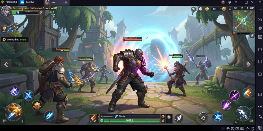 Tampilan gameplay ARPG dengan pertarungan seru dan karakter yang dinamis.