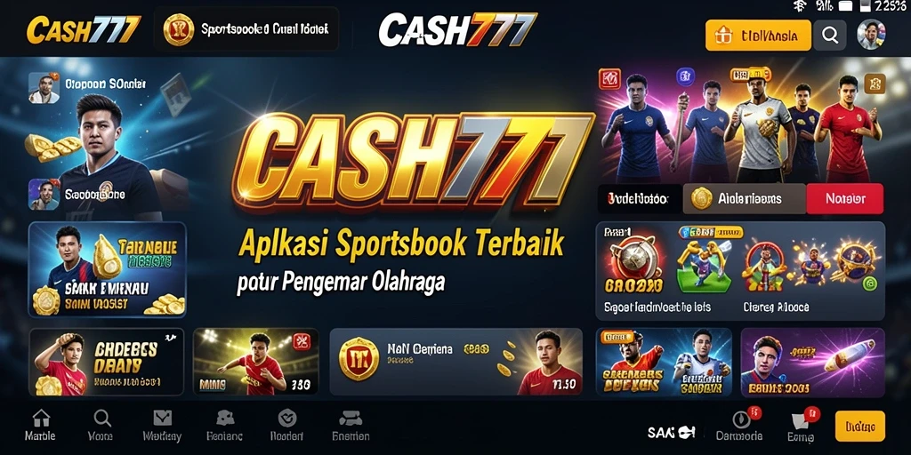 Tampilan menarik dari aplikasi SPORTSBOOK CASH777.