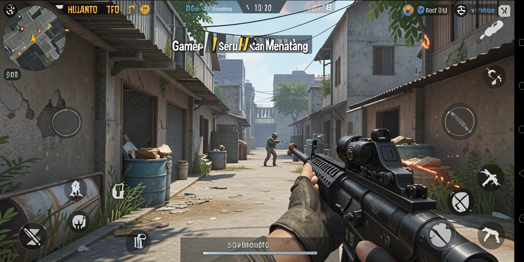 Gameplay seru dalam HUJANTOTO dengan aksi tembak-menembak menarik.