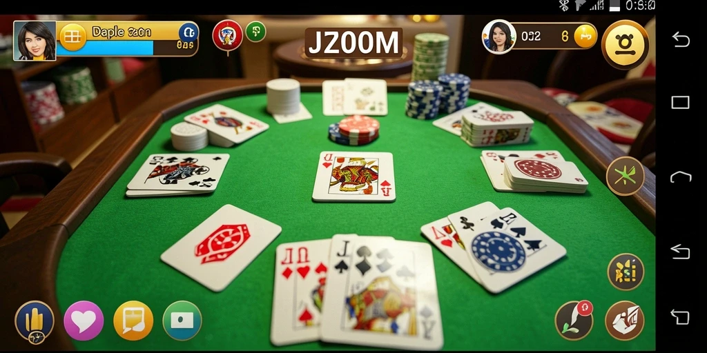 Screenshot utama J200M menampilkan gameplay Gaple yang seru.