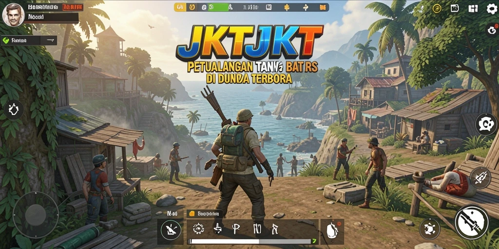 Tampilan menakjubkan dari dunia terbuka JKTJKT saat petualangan dimulai.