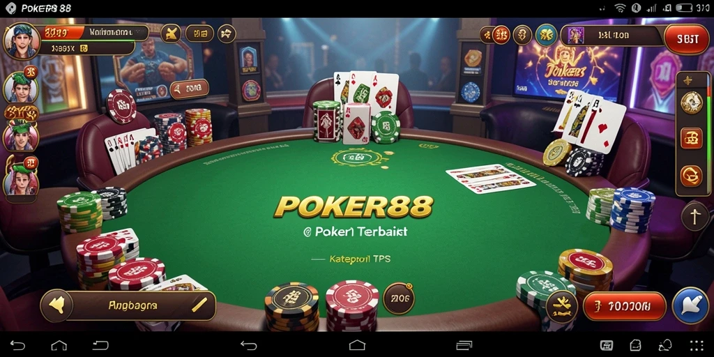 Tampilan gameplay seru dan mendebarkan POKER88 dalam aksi.